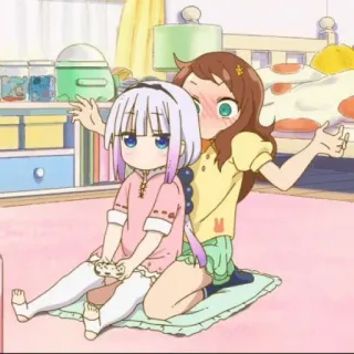 🍥 Kanna Kamui Miss Kobayashi's Dragon Maid Anime, Drache, Süß, Freundschaft, Kawaii telegram sticker