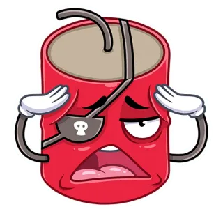 😒 dinamit, kartun, bajak laut, ledakan, bahaya, komik, emoticon telegram sticker
