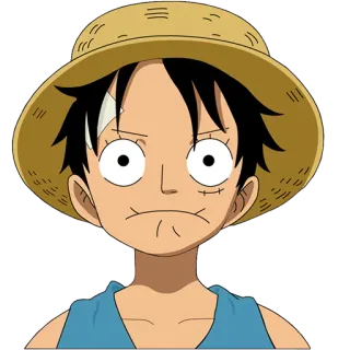 ☹ Monkey D. Luffy One Piece Anime, Manga, One Piece, Monkey D. Luffy, Luffy whatsapp sticker