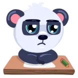 🤦‍♂️ Панда, Мультфильм, Грустный, Учёба, Скучно, Школа whatsapp sticker