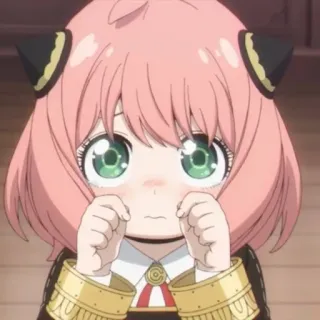 🥜 Anya Forger Spy x Family Anime, Meisje, Verdrietig, Schattig, Spy x Family, Anya, Anya Forger telegram sticker