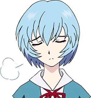😕 Rei Ayanami Neon Genesis Evangelion Anime, Triste, Rei, Kawaii, Mignon telegram sticker
