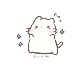 ✨ @softsticks kat, schattig, sticker, cartoon, dier, kawaii telegram sticker