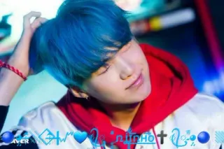 💙 Mi NIÑO süß, blaue Haare, K-Pop, Junge, glitzernd telegram sticker