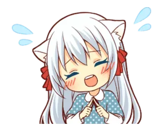 😚 Anime, Katzenmädchen, Kawaii, Süß, Chibi telegram sticker