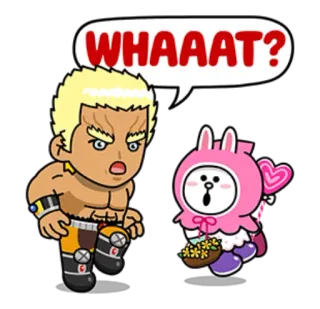 😦 WHAAAT? Desenho animado, Exclamação, Surpresa, Rosa, Coelho, Expressão telegram sticker