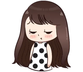 😞 Desenho animado, Menina, Triste, Lágrima, Ilustração, Fofo, Desenho whatsapp sticker