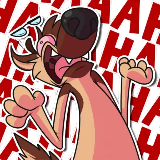 😂 HAHAHA Hund, Cartoon, Lachen, Tier telegram sticker