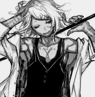 🕷 Juuzou Suzuya Tokyo Ghoul anime, sewn, manga, stitches, ghoul telegram sticker