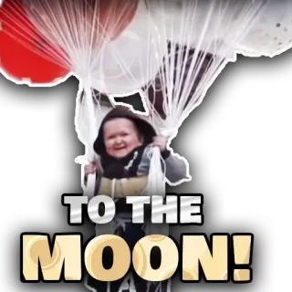 🔥 TO THE MOON! Meme, Lune, Parachutisme, Hasbulla whatsapp sticker