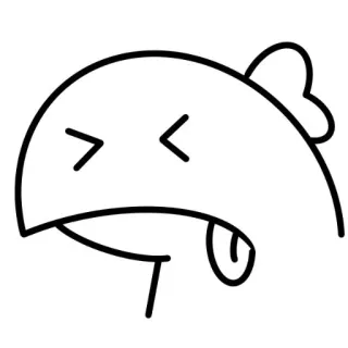 🦖 ikan, melet, gambar batang, jijik, marah, meme, sketsa, kartun whatsapp sticker
