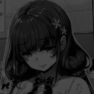 🖤 Dziewczyna anime, Manga, Słodkie, Czarno-białe telegram sticker