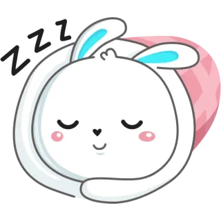 😴 Hase, schläfrig, süß, Cartoon, Tier, entspannt, kawaii telegram sticker
