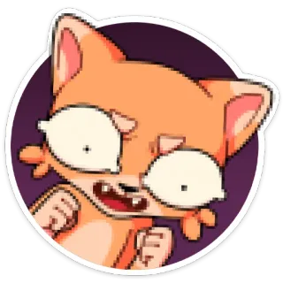 😳 chat, dessin animé, autocollant, animal, mème, drôle telegram sticker