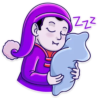 😴 ZZZ sleep, vampire, nightcap, pillow, cartoon, zzz telegram sticker