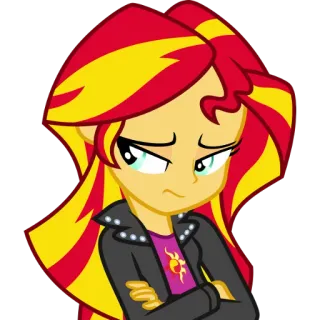 🙁 Sunset Shimmer My Little Pony Sunset Shimmer, My Little Pony, kartun, karakter, gadis telegram sticker