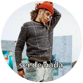 😁 sei de nada portrait, homme, chapeau, dreadlocks, décontracté, mode whatsapp sticker