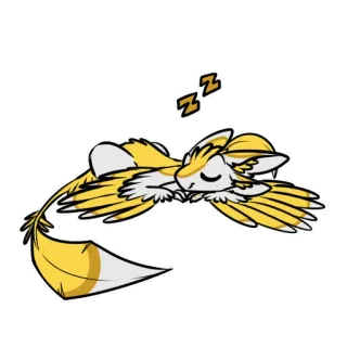 💤 ZZ dormindo, fofo, animal, desenho animado, sonolento, amarelo, branco telegram sticker