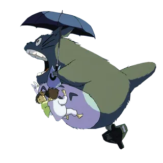 🙌 Totoro My Neighbor Totoro Animation, Fantasy, Familie, Regenschirm, Ghibli whatsapp sticker