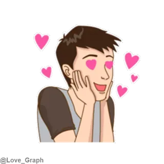 😍 love, hearts, happy, cartoon, affection telegram sticker