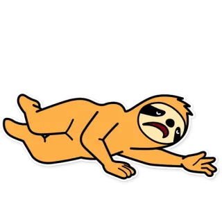 😫 ленивец, мультфильм, животное, ленивый, сонный, милый whatsapp sticker