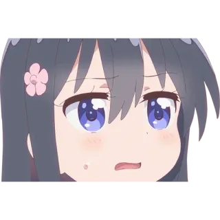 😧 anime, cartoon, girl, cute, sticker, expression, face whatsapp sticker