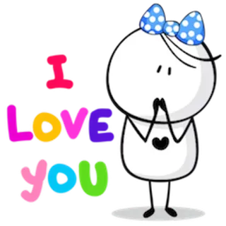 ❤ I love you liefde, schattig, groet, hart, genegenheid, cartoon telegram sticker