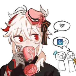😬 Kaedehara Kazuha Genshin Impact anime, personagem, Kazuha, Genshin Impact, videogame, olhos vermelhos telegram sticker