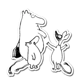 👆 Moomin Moomin, Tove Jansson, Moomin, Sniff, Familia, Dibujos animados telegram sticker