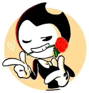 😏 Bendy kreskówka, Bendy, róża, postać telegram sticker