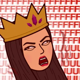 😡 FFFFFFFUUUUUUU agacé, reine, en colère, Bitmoji, expression, art numérique telegram sticker