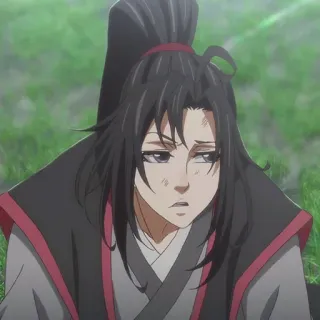 ⛩ anime, character, man, sad, tired, art, digital art telegram sticker