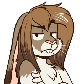 😒 кролик, заяц, животное, мультфильм, персонаж, иллюстрация, стикер whatsapp sticker