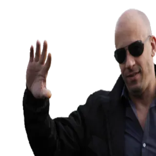 ✋ Vin Diesel homme, lunettes de soleil, chauve, acteur, Vin Diesel telegram sticker