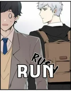 💦 RUN correr, escape, manga, asustado whatsapp sticker