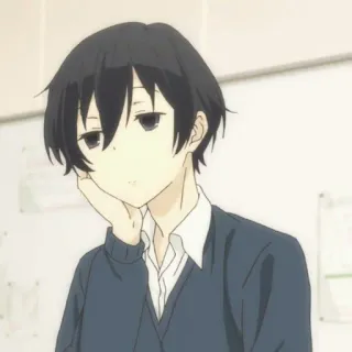 🍙 anime, manga, character, portrait, boy, sad, expressionless telegram sticker