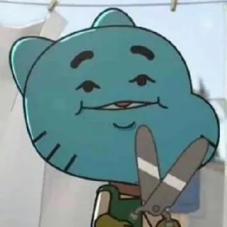 🎒 Gumball Watterson The Amazing World of Gumball Cartoon, Gumball, Katze, Schere, The Amazing World of Gumball, Charakter whatsapp sticker