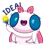 🤔 IDEAL! Dessin animé, Mignon, Créature, Fleur, Idéal whatsapp sticker