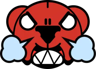 😡 cão, bravo, vermelho, vapor, desenho animado, agressão, animal telegram sticker