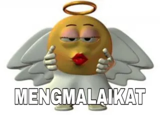😝 MENGMALAIKAT anjo, emoji, desenho animado, auréola, asas telegram sticker