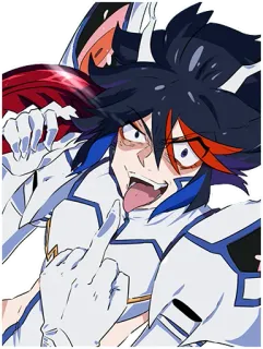 🖕 Ryuko Matoi Kill la Kill Anime, Postać, Język, Niegrzeczny, Gest telegram sticker