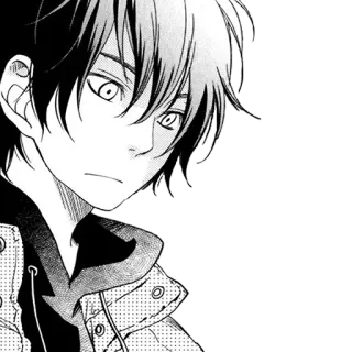 😔 Anime, Mangá, Menino, Personagem, Arte, Retrato telegram sticker