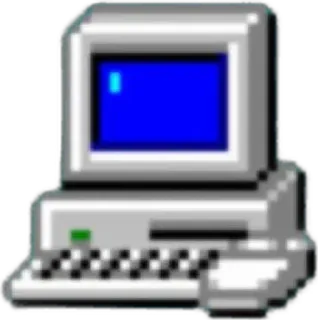 🌟 computer, retro, vintage, technology, pixel art, desktop, PC telegram sticker