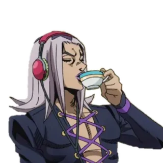 ☕️ Leone Abbacchio JoJo's Bizarre Adventure Anime, Jojo, Personaggio, Manga, Abbacchio, Tè, Cuffie telegram sticker