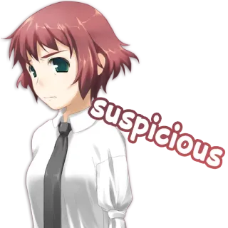 😠 suspicious anime, garota, desconfiado, emoção, sentimento telegram sticker