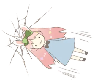 🐰 Anime, Chibi, Coniglio, Carino, Volante, Cartone animato, Ragazza telegram sticker