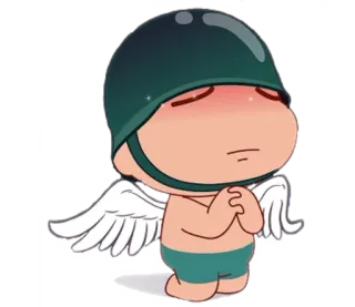 👼 quân sự, người lính, thiên thần, mũ bảo hiểm, phim hoạt hình, đôi cánh telegram sticker