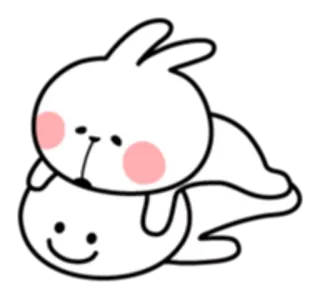 😪 lapin, lapin, mignon, kawaii, animal, dessin animé telegram sticker