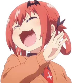 😂 Satania McDowell Kurumizawa Gabriel DropOut Anime, Satania, Gabriel DropOut, Demonio, Lindo, Feliz, Riendo, Alegre telegram sticker