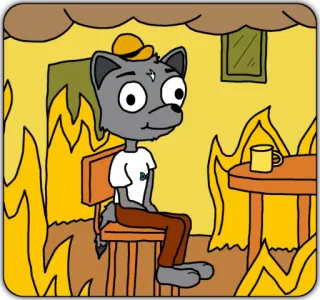 🔥 Hund, Feuer, Meme, Cartoon, Alles gut telegram sticker